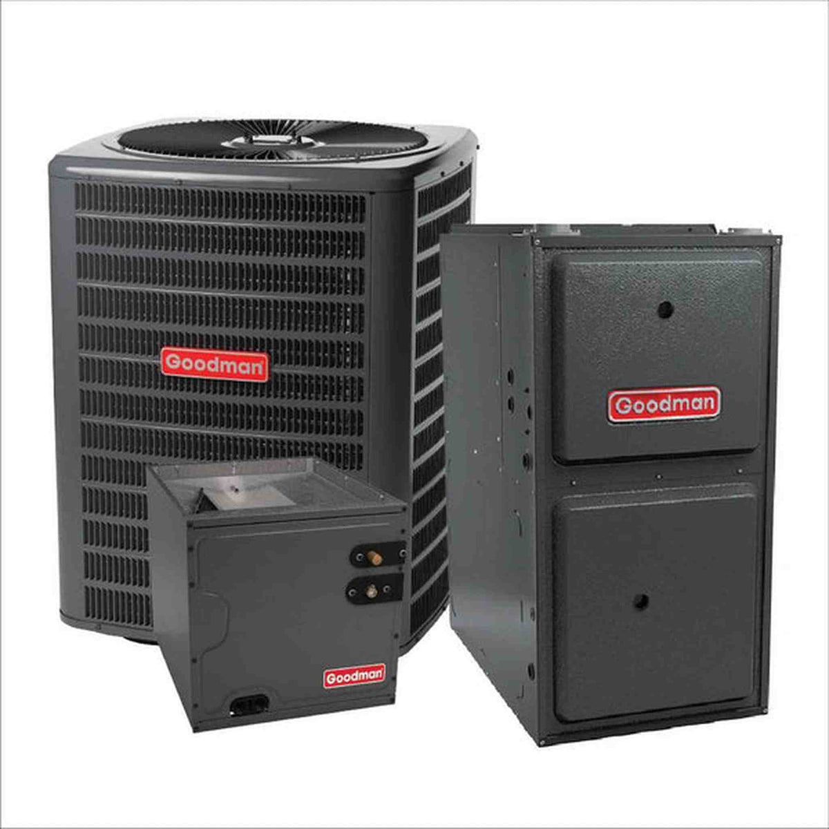 Goodman 2.5 Ton 15 SEER2 R32 AC and 96% AFUE 80K BTU Gas Furnace System - Upflow