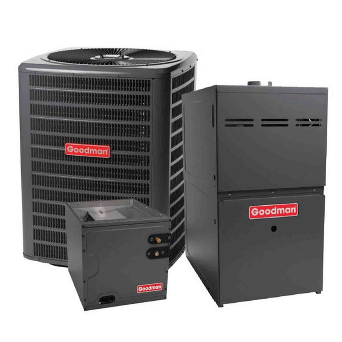 Goodman 3.5 Ton 15.2 SEER2 R32 AC and 80% AFUE 120K BTU Gas Furnace System - Upflow
