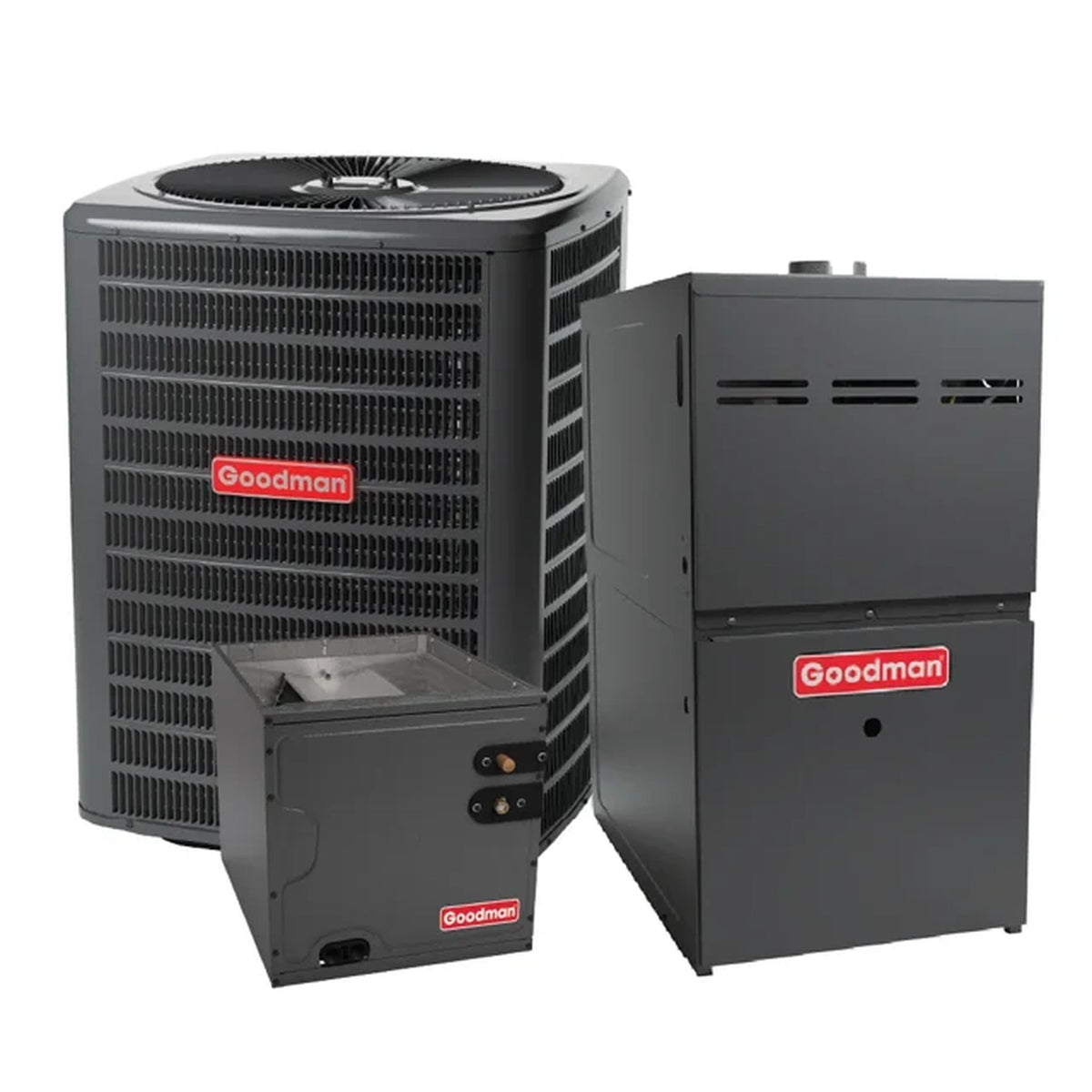 Goodman 1.5 Ton AC + 40K BTU Furnace Bundle | 14 SEER2 | 80% AFUE | R-32 | Upflow