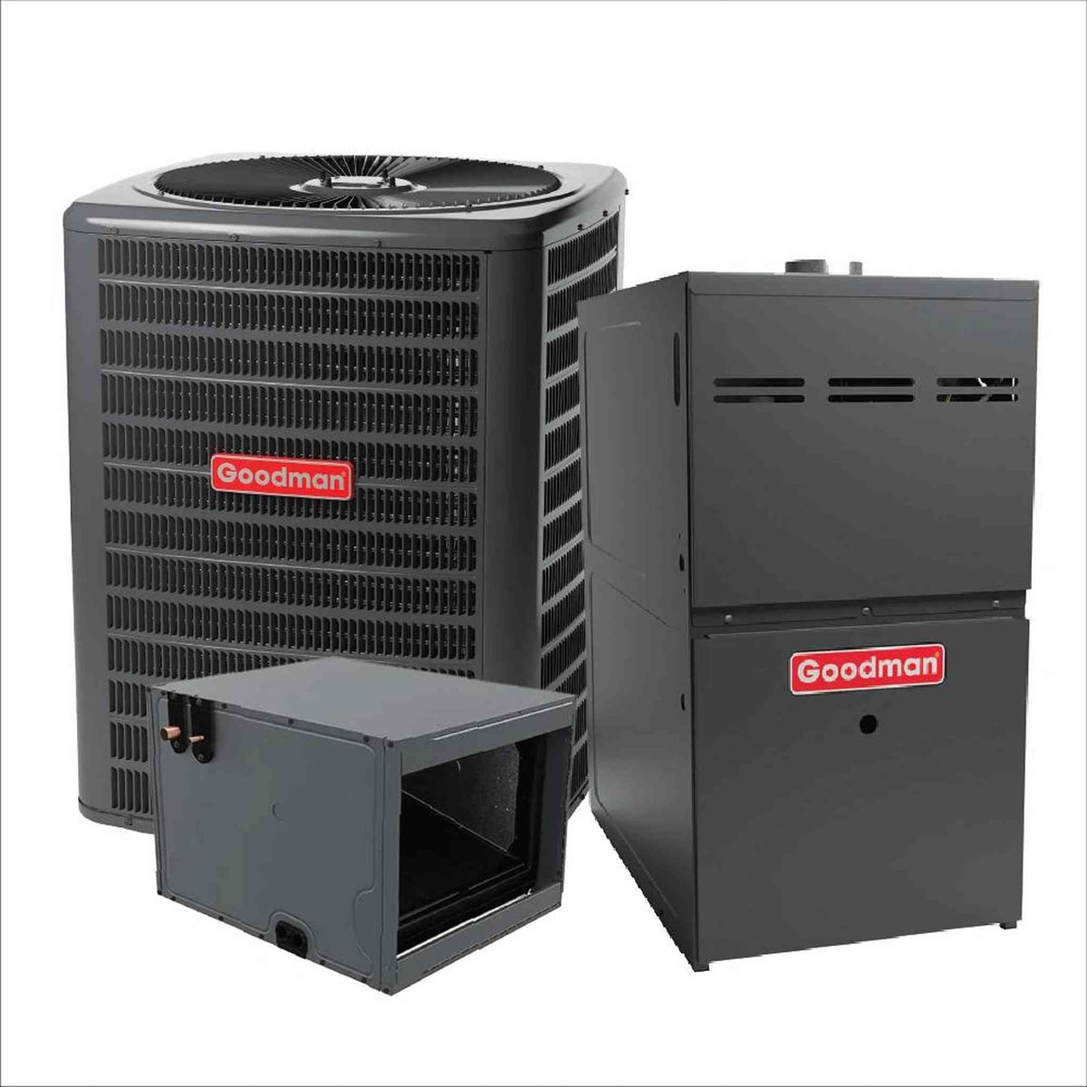 Goodman 2.5 Ton 16 SEER2 R32 AC and 80% AFUE 80K BTU Gas Furnace System - Horizontal