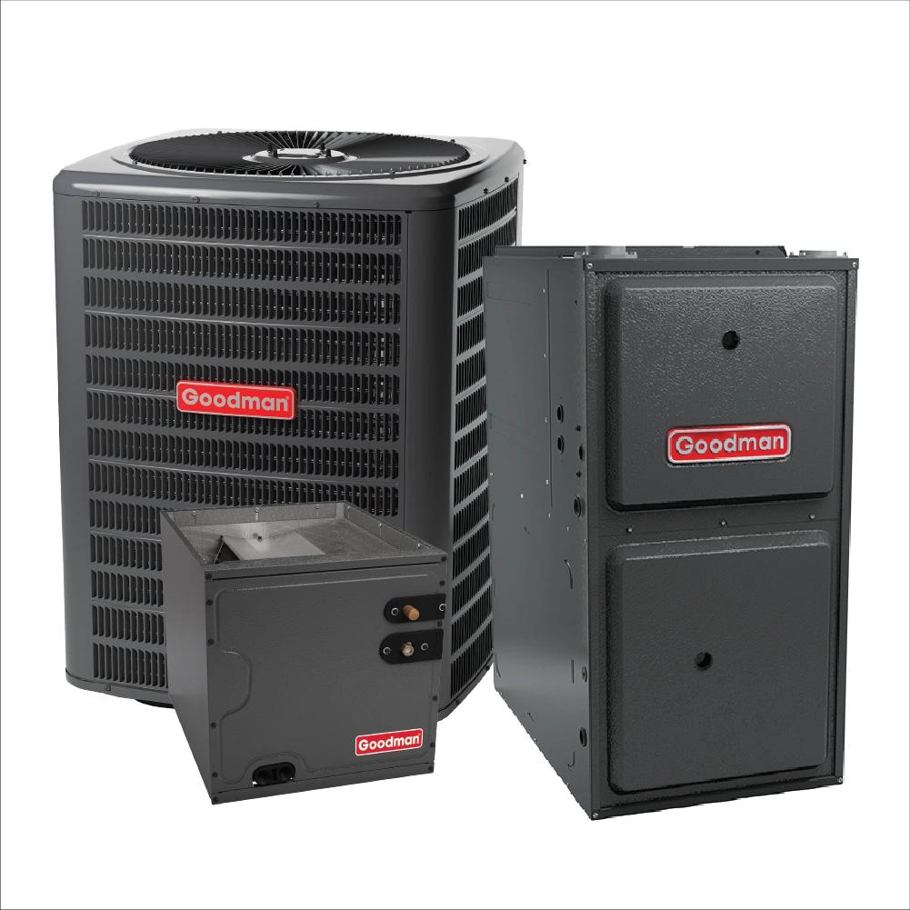 Goodman 3 Ton 14 SEER2 AC & 96% AFUE 100,000 BTU Gas Furnace - Upflow, R32