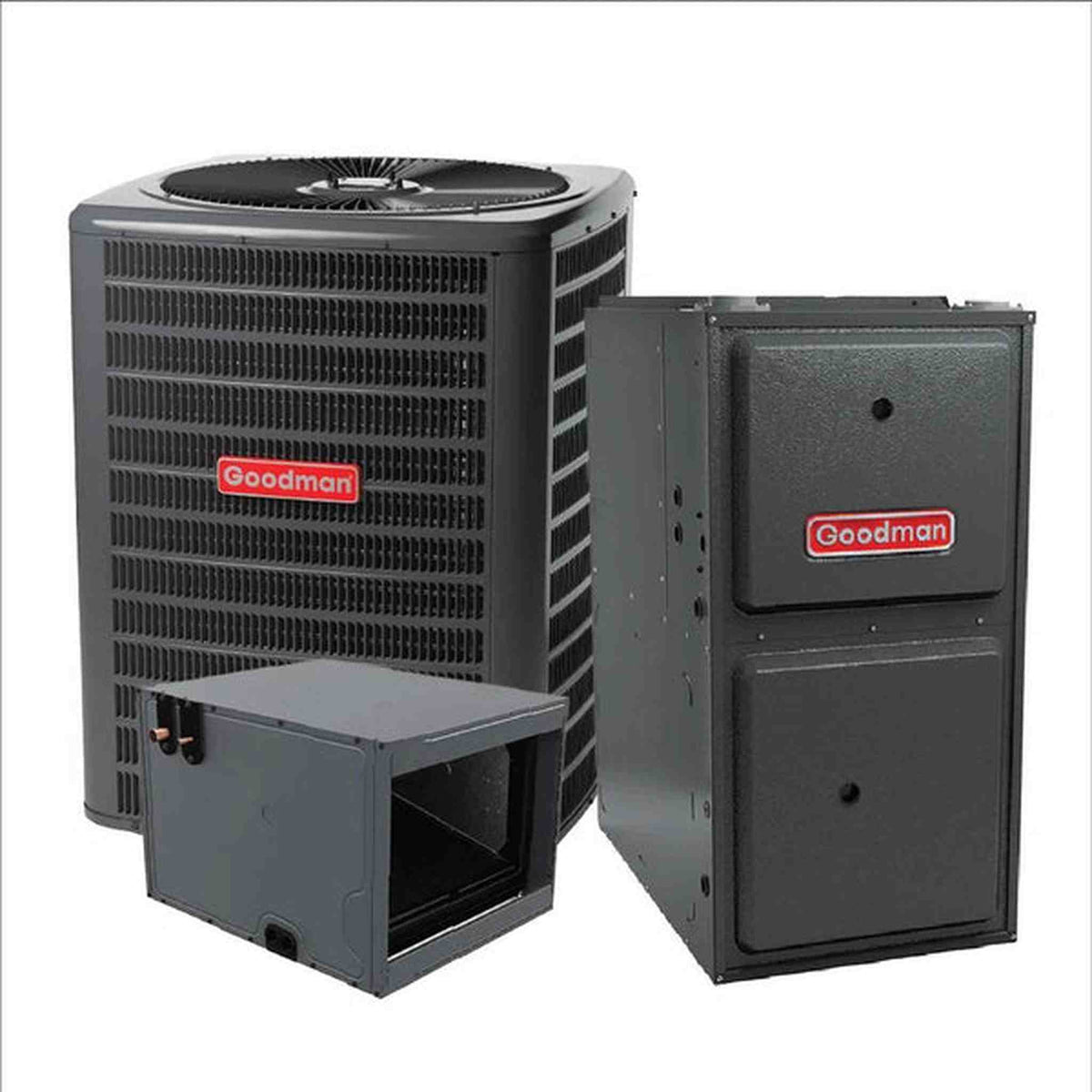Goodman 3.5 Ton 14.5 SEER2 AC & 92% AFUE 100K BTU Gas Furnace System - Horizontal, R32