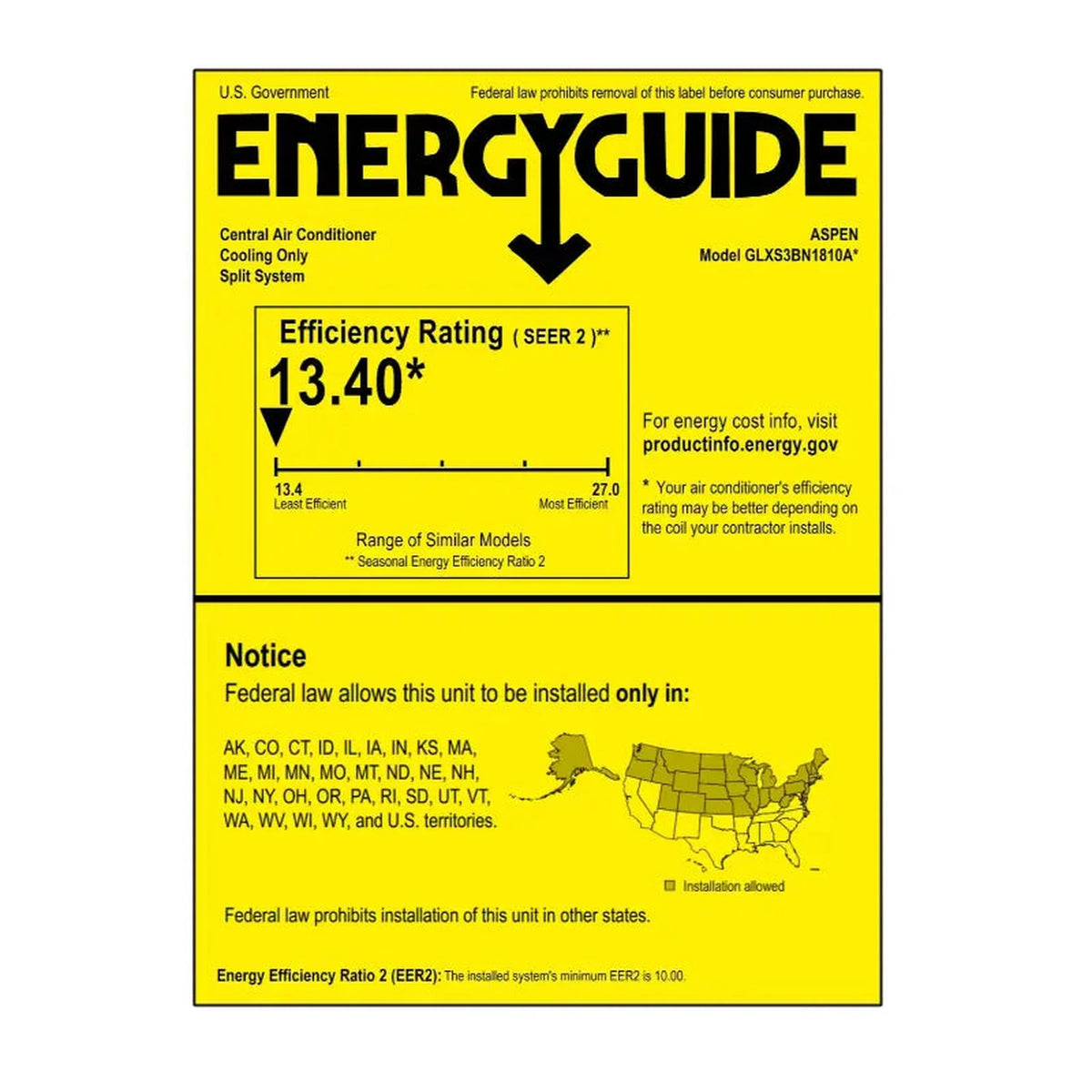 Goodman 3.5 Ton 13.4 SEER2 AC & 96% AFUE 100K BTU Gas Furnace System, R32 Refrigerant - Horizontal