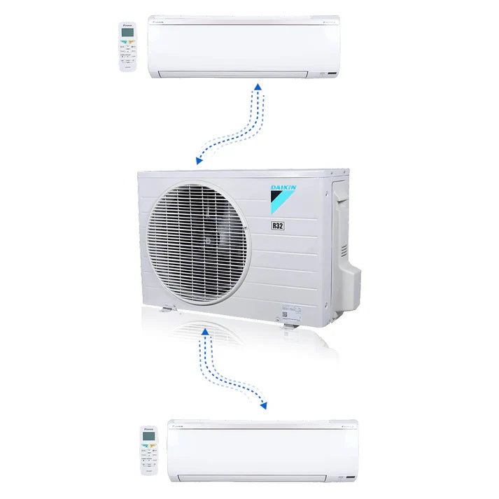 Daikin MXM Series 36000 BTU 20.6 SEER2 2 Zone R32 Ductless Mini Split Heat Pump System - 9K+24K