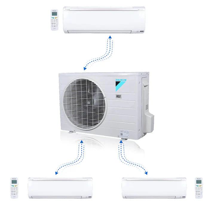 Daikin MXM Series 24000 BTU 20.6 SEER2 3 Zone R32 Ductless Mini Split Heat Pump System - 9K+9K+18K