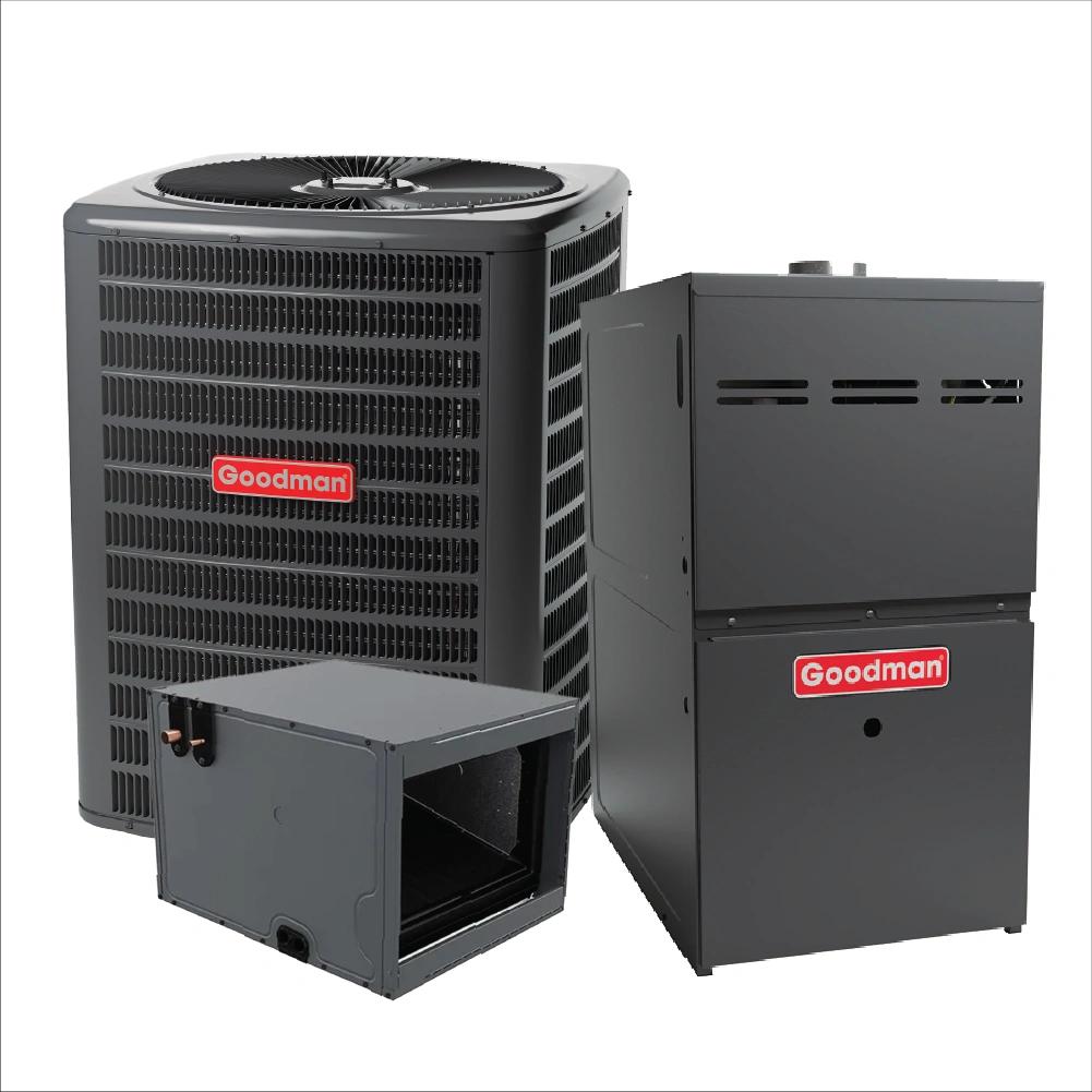 Goodman 3.5 Ton 15.2 SEER2 R32 AC and 80% AFUE 100K BTU Gas Furnace System - Horizontal